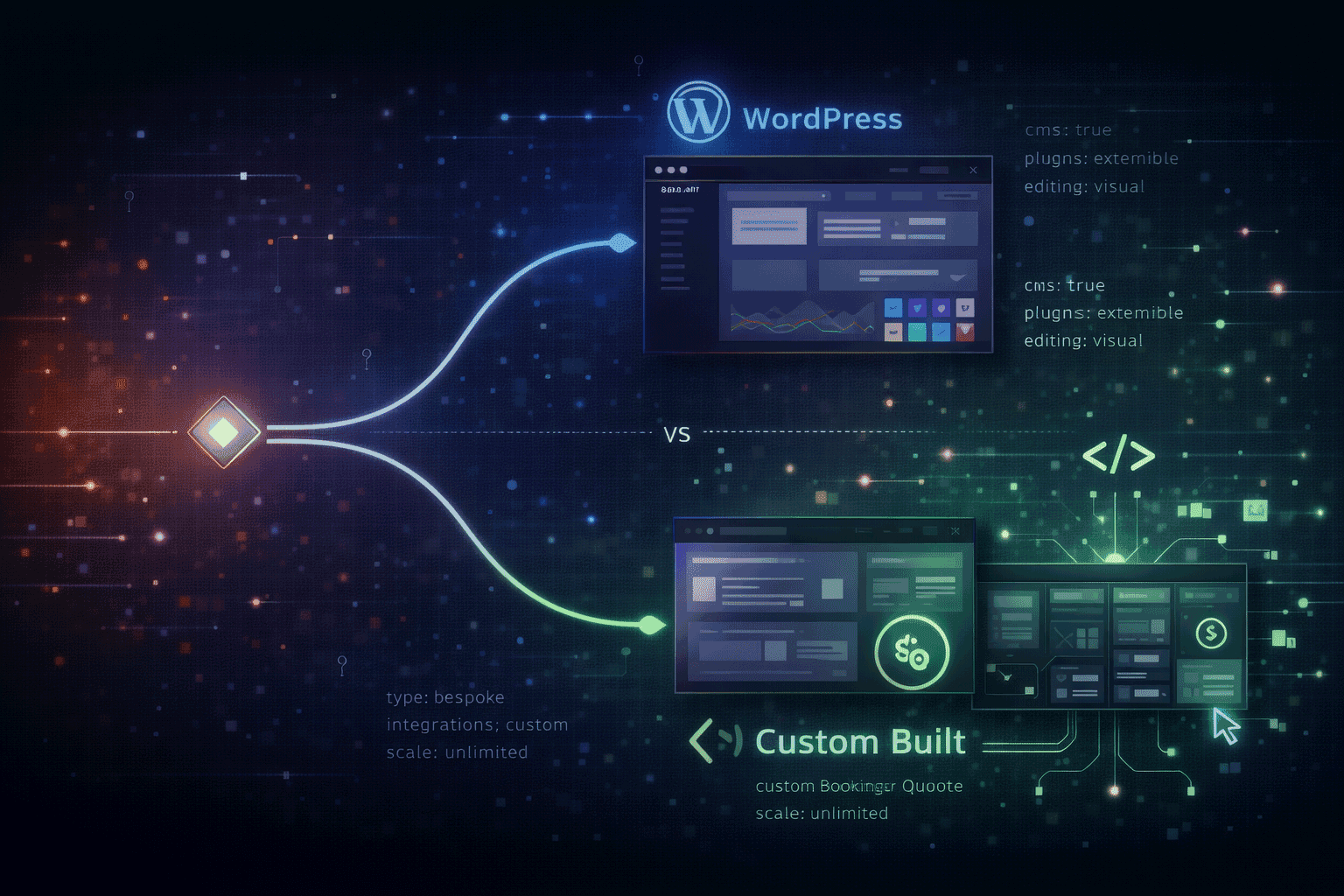 WordPress vs custom-built website comparison for business owners choosing the right website platform
