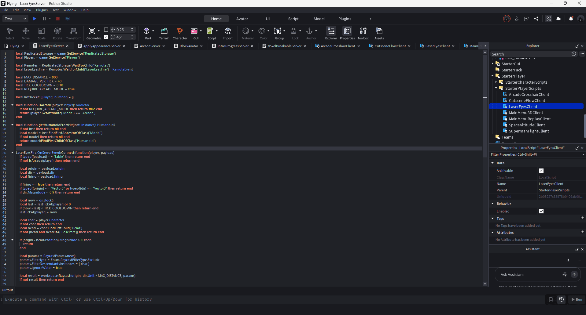 Tylir Monaghan developing a Roblox game at DukePaw Studio
