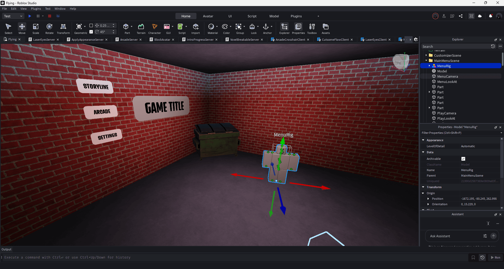 Tylir Monaghan working on Roblox multiplayer game design